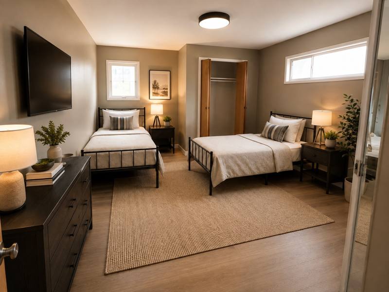Shared bedroom with two beds